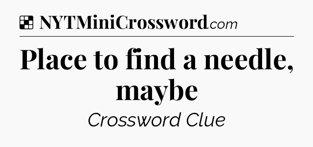 Solution: Place to find a needle, maybe - NYT Crossword