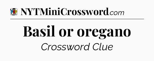 Basil or oregano Crossword Clue