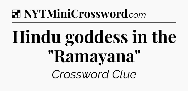 Solution: Hindu goddess in the 