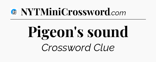 Pigeon's sound Crossword Clue