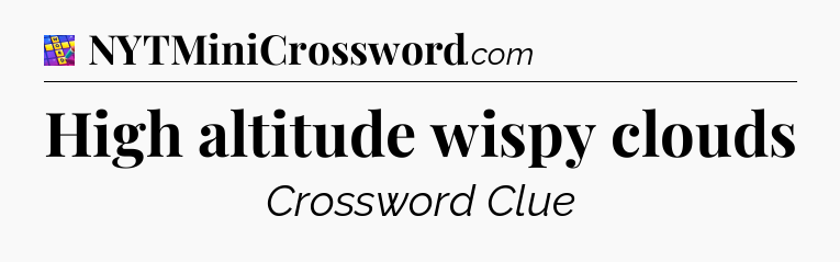 High altitude wispy clouds Codycross