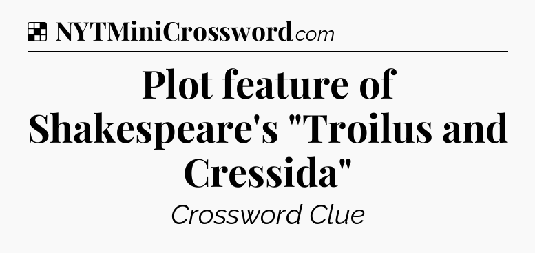 Solution: Plot feature of Shakespeare's 