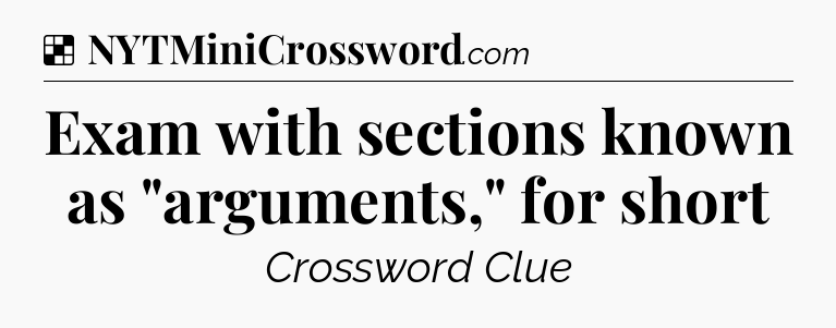 Solution: Exam with sections known as 