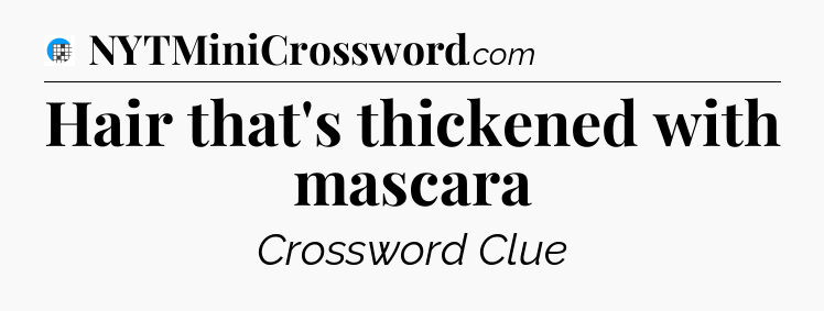 Hair that's thickened with mascara Crossword Clue