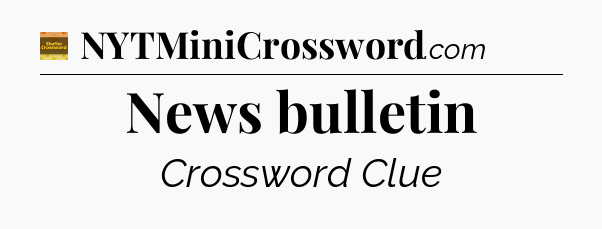 News bulletin - Eugene Sheffer Crossword