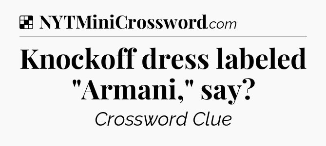 Solution: Knockoff dress labeled 