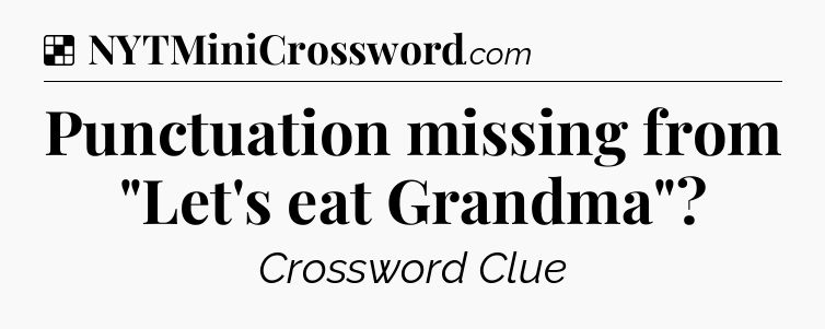 Solution: Punctuation missing from 