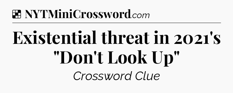 Solution: Existential threat in 2021's 