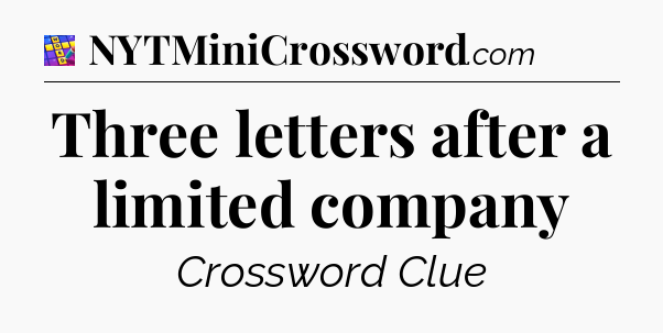 Three letters after a limited company Codycross
