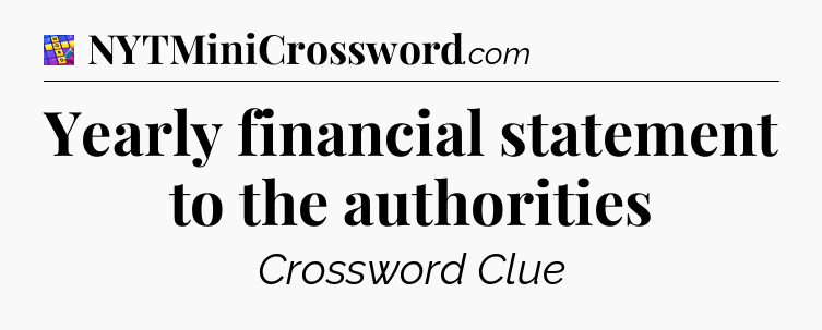 Yearly financial statement to the authorities Codycross