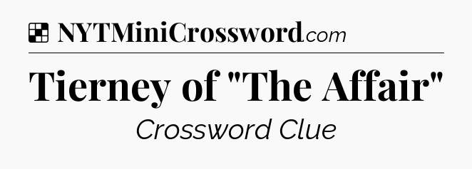 Solution: Tierney of 