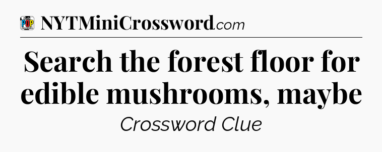 Search the forest floor for edible mushrooms, maybe Crossword Clue