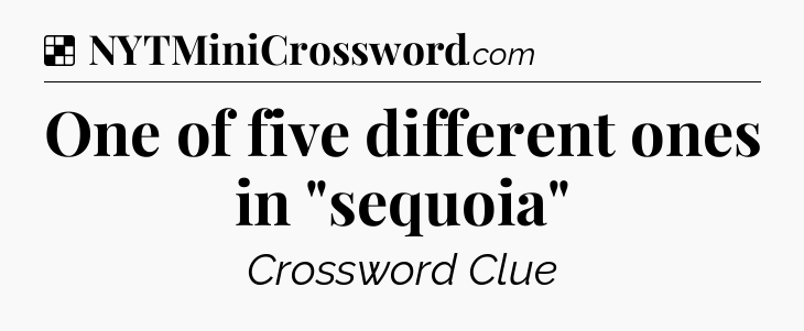 Solution: One of five different ones in 