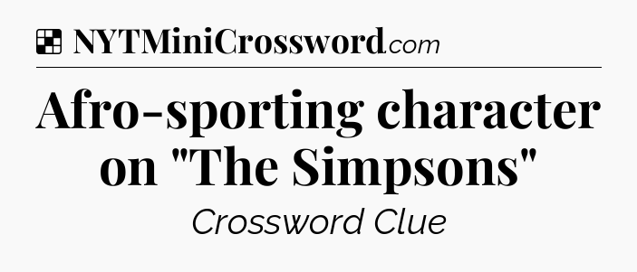Solution: Afro-sporting character on 