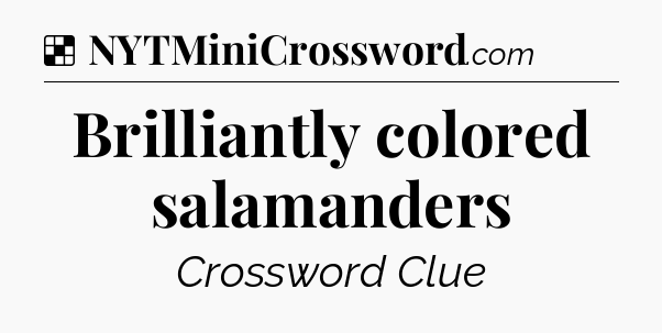Solution: Brilliantly colored salamanders - NYT Crossword