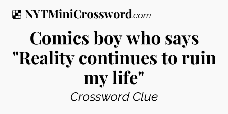 Solution: Comics boy who says 