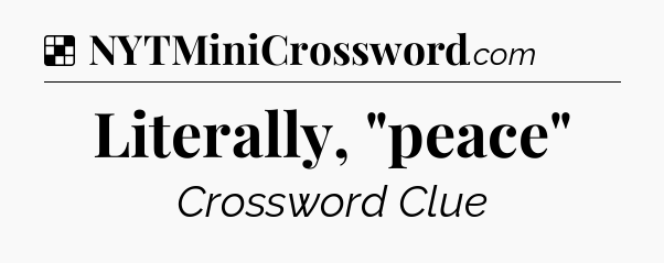 Solution: Literally, 