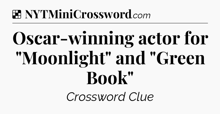 Solution: Oscar-winning actor for 