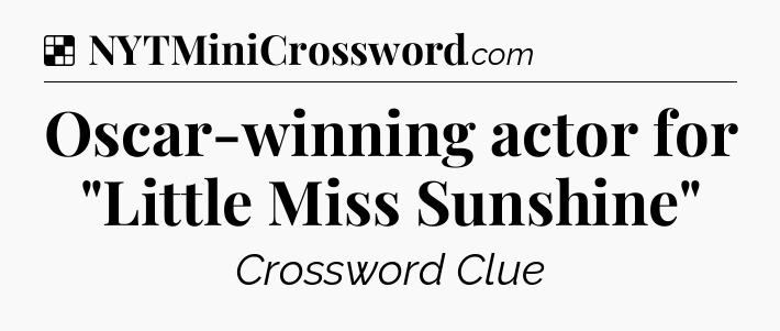 Solution: Oscar-winning actor for 