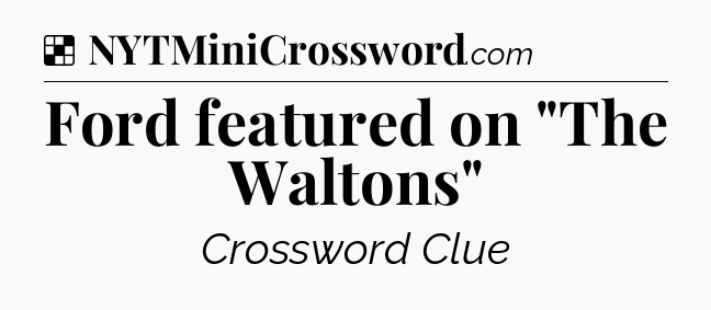 Solution: Ford featured on 