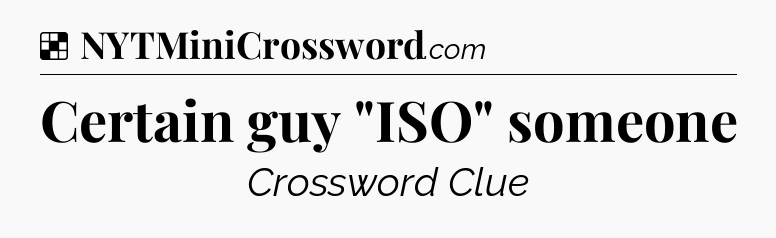 Solution: Certain guy 