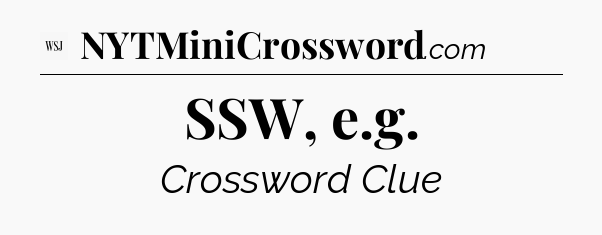 SSW, e.g - WSJ Crossword