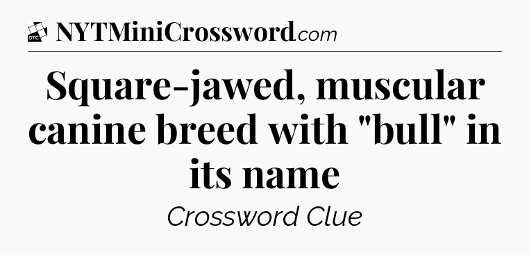 Square-jawed, muscular canine breed with 