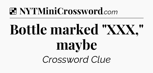 Solution: Bottle marked 