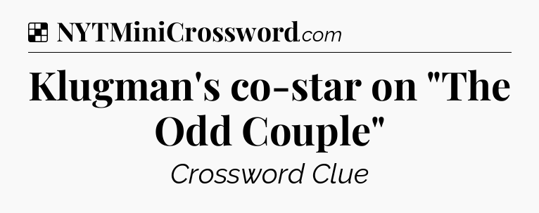 Solution: Klugman's co-star on 