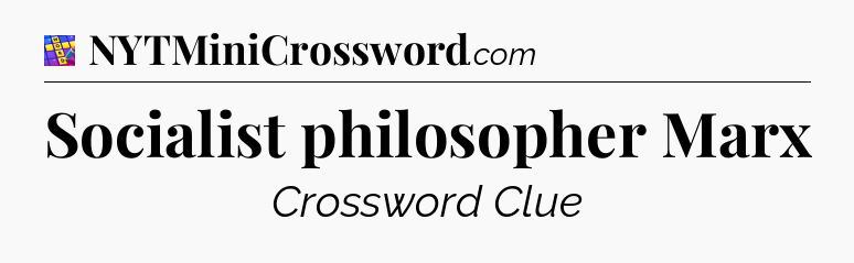 Socialist philosopher Marx Codycross