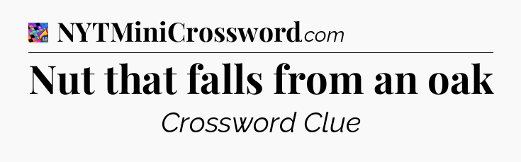 Nut that falls from an oak Crossword Clue