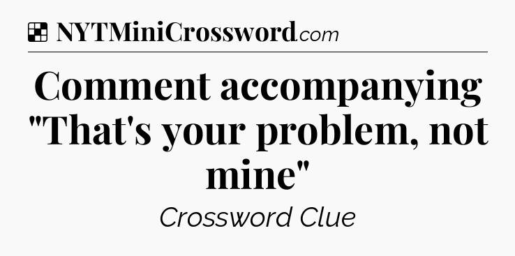 Solution: Comment accompanying 