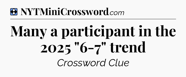Solution: Many a participant in the 2025 