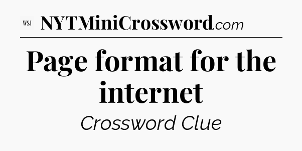 Page format for the internet - WSJ Crossword