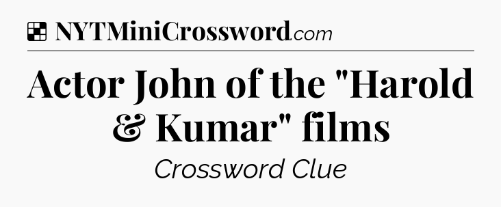 Solution: Actor John of the 