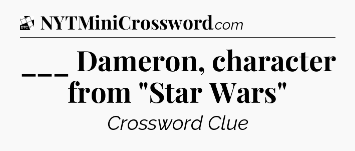 ___ Dameron, character from 