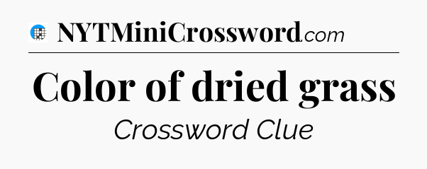 Color of dried grass Crossword Clue