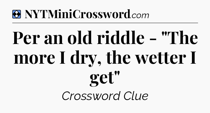 Solution: Per an old riddle - 