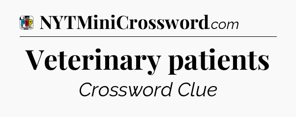 Veterinary patients Crossword Clue