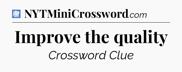 Improve the quality Puzzle Page Crossword Clue