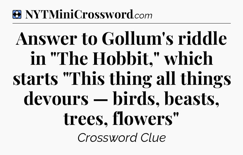 Solution: Answer to Gollum's riddle in 