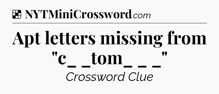 Solution: Apt letters missing from 