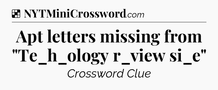 Solution: Apt letters missing from 
