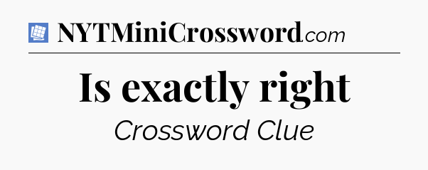 Is exactly right Puzzle Page Crossword Clue