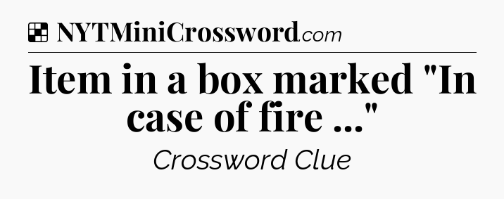 Solution: Item in a box marked 