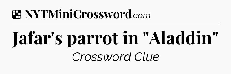 Solution: Jafar's parrot in 