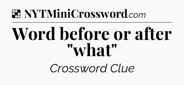 Solution: Word before or after 