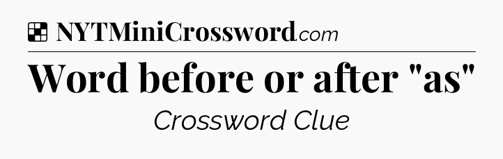 Solution: Word before or after 