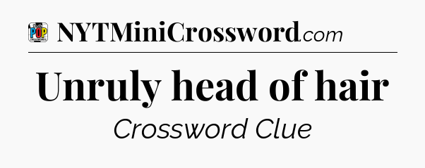 Unruly head of hair Crossword Clue