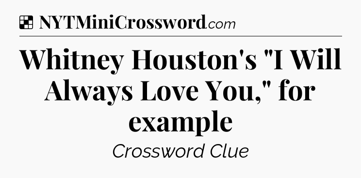 Solution: Whitney Houston's 